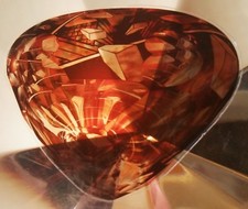 GUITAR PICK vtg lucite table paperweight optical abstract mcm art sculpture 