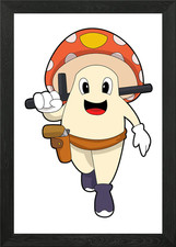 Mushroom Police Baton Framed