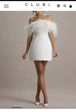 Club White Bardot Mini Dress w