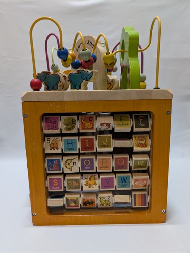 Wooden activity cube zany zoo - activity,