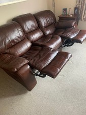 3 seater leather recliner sofa used