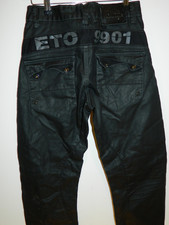 ETO 9901 Men's Tapered Cargo Jeans Black  W29 x L32 Hiphop style  (T130)
