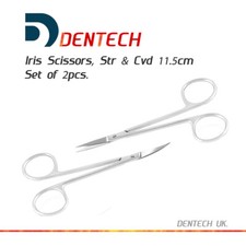 IRIS Gum Scissors 11.5 cm Straight & Curved Blades Dental Surgical Suture "CE"
