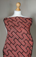 vintage Japanese silk shibori fabric artisan hand tie dye red brown dot 1