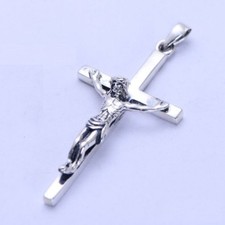 Solid Silver Jesus Crucifix Cross Pendant Sterling 925 Handmade UK