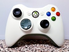 Official Xbox 360 Wireless Controller New Thumbsticks Battery Cover Tested White
