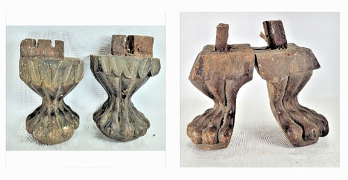 Carved claw feet - *,