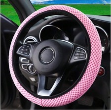 Stretchy Leather Car Steering Wheel Cover Comfortable Anti-slip Accessories 38CM