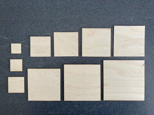 Laser cut plain wooden squares - laser,