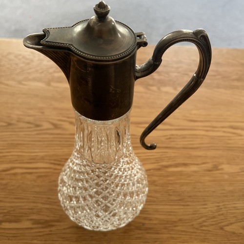 Antique cut glass claret jug - glass,