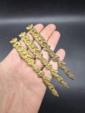 3 19th Century Brass Furniture Mounts Adornments Baroque 11cm Long Continental 