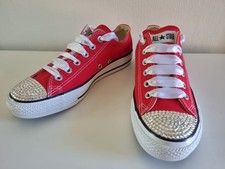 Converse Crystal Embellished Bedazzled Red Low Top UK SIZE 6