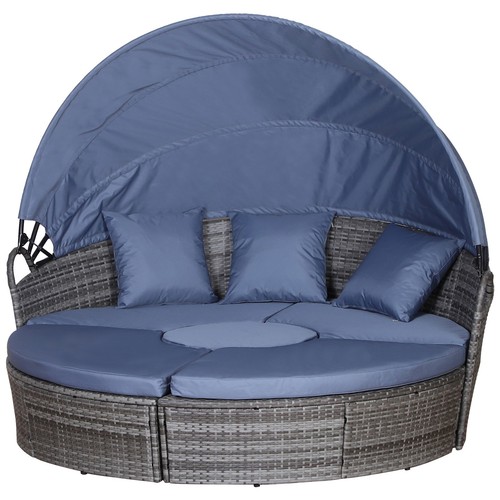 Outdoor rattan round day bed - rattan,