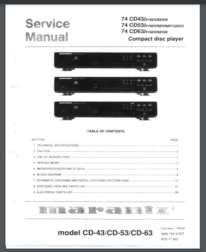 Marantz 63 cd player - marantz,