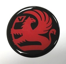 VAUXHALL GRIFFIN Sticker/Decal Red on Black - 55mm HIGH GLOSS DOMED GEL FINISH