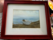 Framed Matted Original Signed JN Belle The Dory Fine ART Watercolor 9x11" NICE!