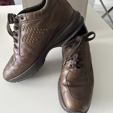 Hogan Interactive Trainer Shoe With Raised Inside Heel Vintage Brown 38