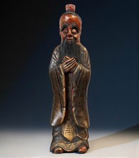 Confucius Wood Sculpture from