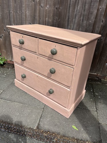 Victorian painted pine chest - victorian,