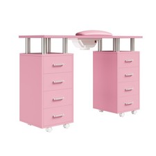 Pink mobile manicure table - pink,