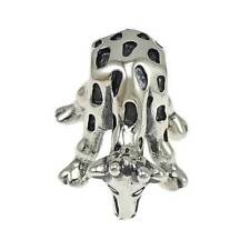 Grazing giraffe - animal - genuine solid 925 sterling silver european bead charm