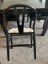 2 Two Hansel Wishbone Wooden Dining Chair, Ivory White Boucle & Black