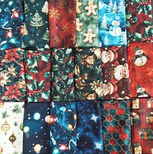 Christmas Patchwork Fabric 16 fun designs! Metres/Fat/Long/Quarters- 100% Cotton