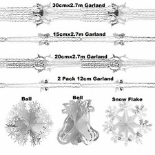White silver xmas hanging - white/silver,