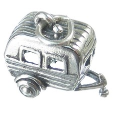 Caravan sterling silver charm .925 x 1 Camping Trailer Camper charms