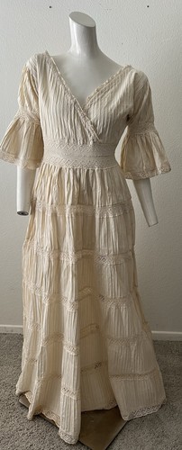 Vtg ivory mexican pintuck - mexican,