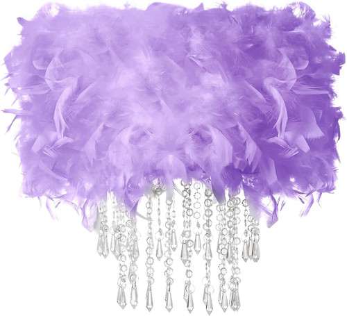 Feather lampshade with - lampshade,