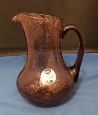 Hand Blown Amethyst Coloured Bubble Glass Pitcher/Vase (Montauroux, France)