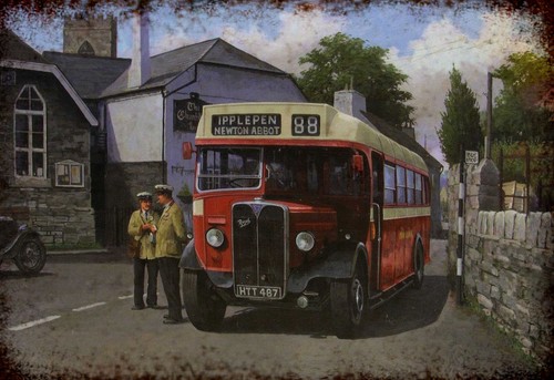 Old single decker bus - old,