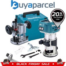 Makita RT001GZ21 40V Cordless Brushless Laminate Router Trimmer + Plunge Base