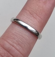 950 Platinum Wedding Band Ring Furrer Jacot Sapphire Inside Band 4.9g N