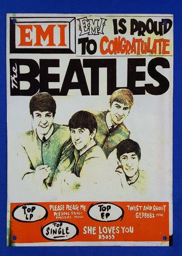Beatles tin sign - 16", x