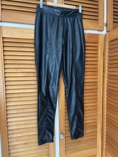 Primark New Black Faux Leather Leggings Size XS 6-8 
