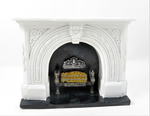 Dolls house white fireplace - house,