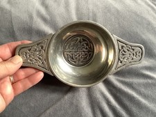 St. Justin - Pewter Wedding Vow Quaich To Love, Friendship Cup Trust And unity 
