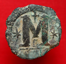 Byzantine justin ae29 follis - byzantine,