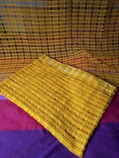 Vintage yellow mesh curtains