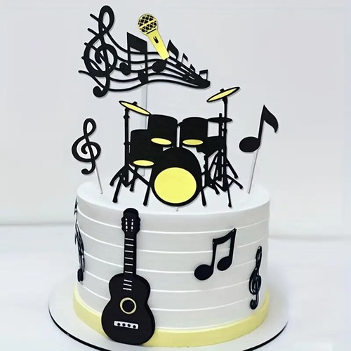 Band music cake toppers - , guitar