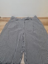Ladies Horst Basler Black Wite Chequered Trousers Size 12 Missing Button