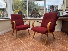 Pair of original Czech mid century armchairs by Jaroslav Šmídek 1965 UK dealer