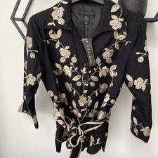 Silk land Black Embroidered