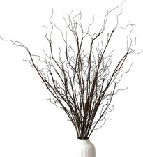 12PCS Artificial Faux Curly Twigs Willow Branches Stems for Natrual Brown 