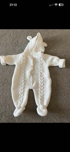 White unisex baby - unisex, hooded