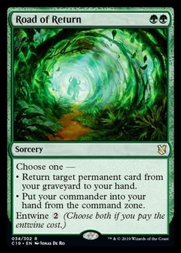 Road return commander - of, ~