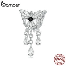 Bamoer 925 Sterling Silver Cross Butterfly Bead Charm Fit Bracelet Gifts Jewelry