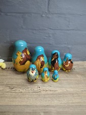 8" DISNEY LION KING RUSSIAN MATRYOSHKA WOODEN NESTING DOLLS 7PCS @pai#L